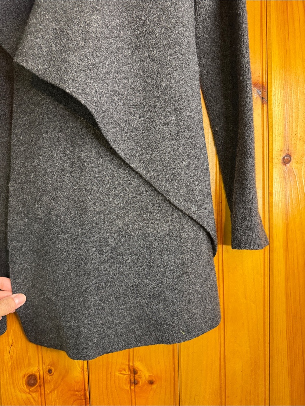 Theory Charcoal Gray Draped Open Cardigan - Picture 7 of 10